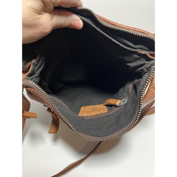 Harbour 2nd EUC Brown Woven Leather Crossbody Shoulder Handbag 10" x 11" MINT - Picture 9 of 12